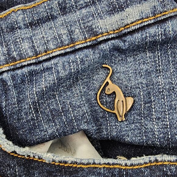 Vintage Y2K Baby Phat Jeans Womens 9 Juniors Blue Faded Low Rise Flare Stretch - Picture 4 of 16